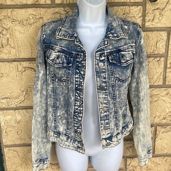 Mossimo Supply Co. stretch comfy Soft Jacket Denim Size S / P acid wash 90s y2k - Picture 2 of 12